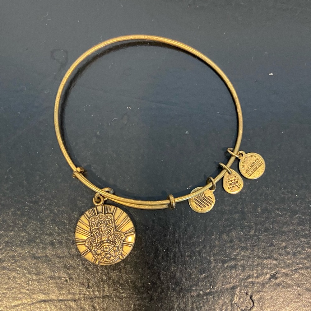 Gold hand of Fatima Alex and ani bracelet